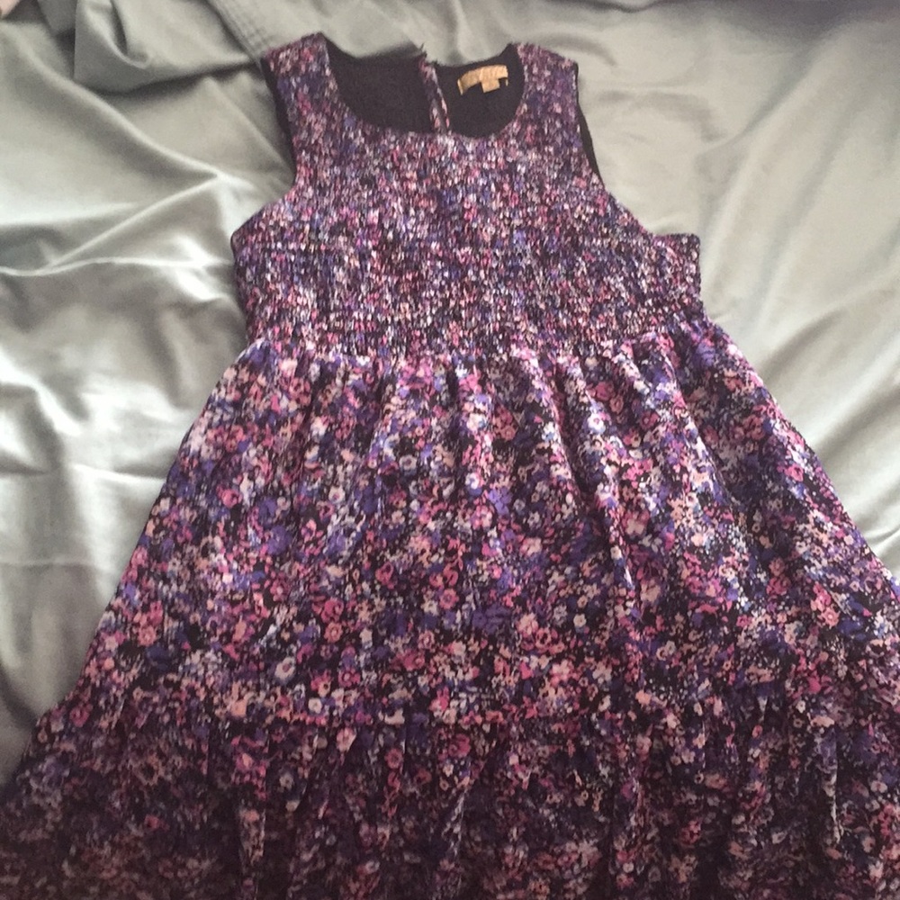 A girls multi colored floral beautiful dress